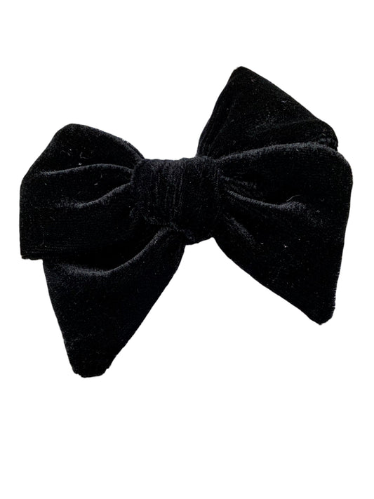 Black Velvet Hair Bows | Oversized Alligator Clip Bow for Girls