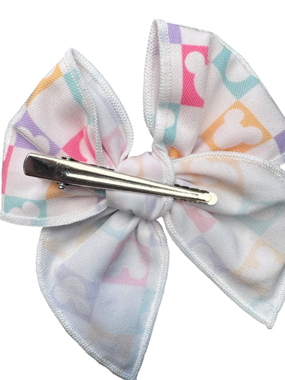 Checkered Mouse Shaker Hair Bow for Girls