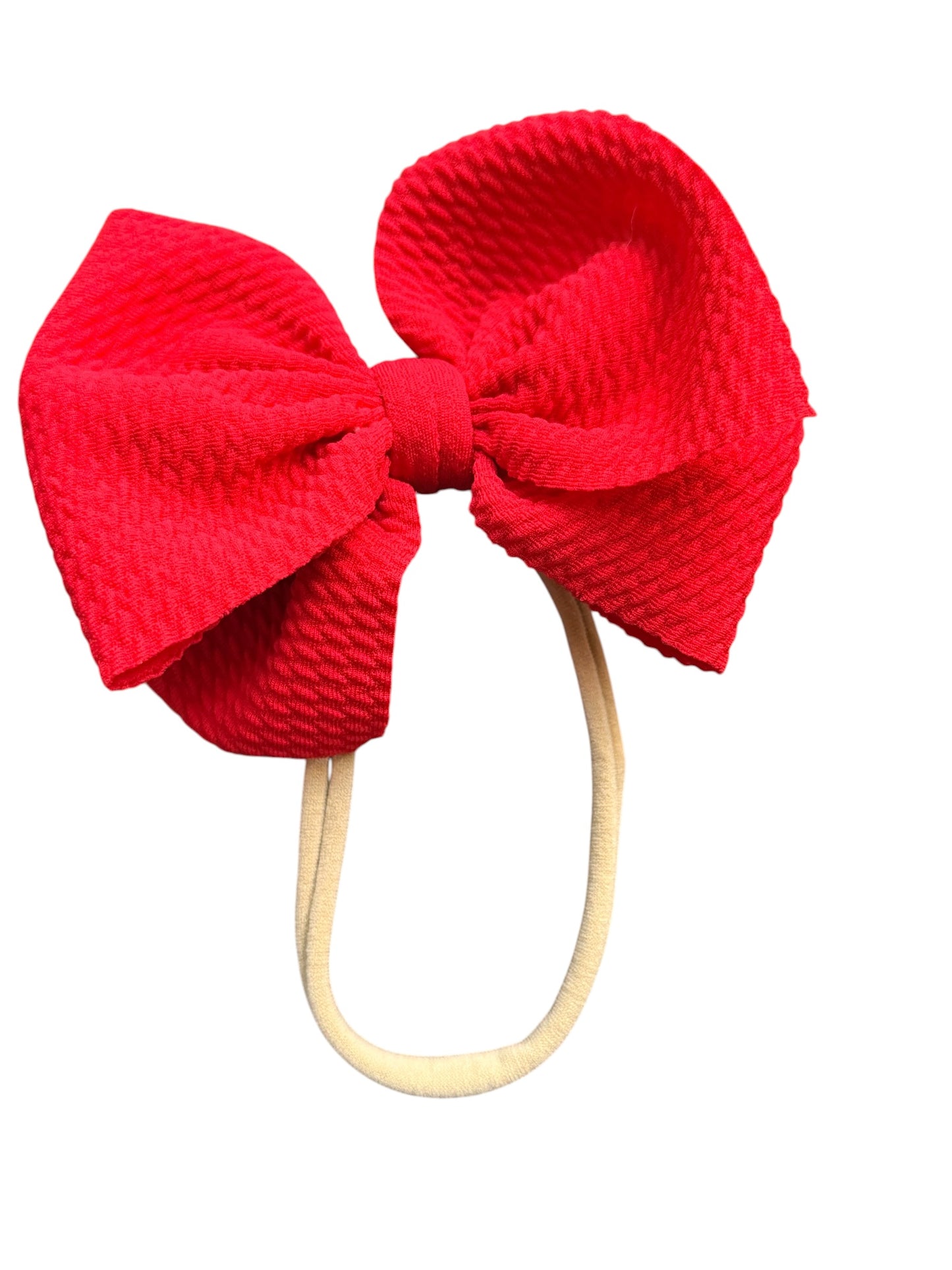Patriotic Baby Headbands | Liverpool Fabric Bow on Soft Nylon Headband | 4th of July