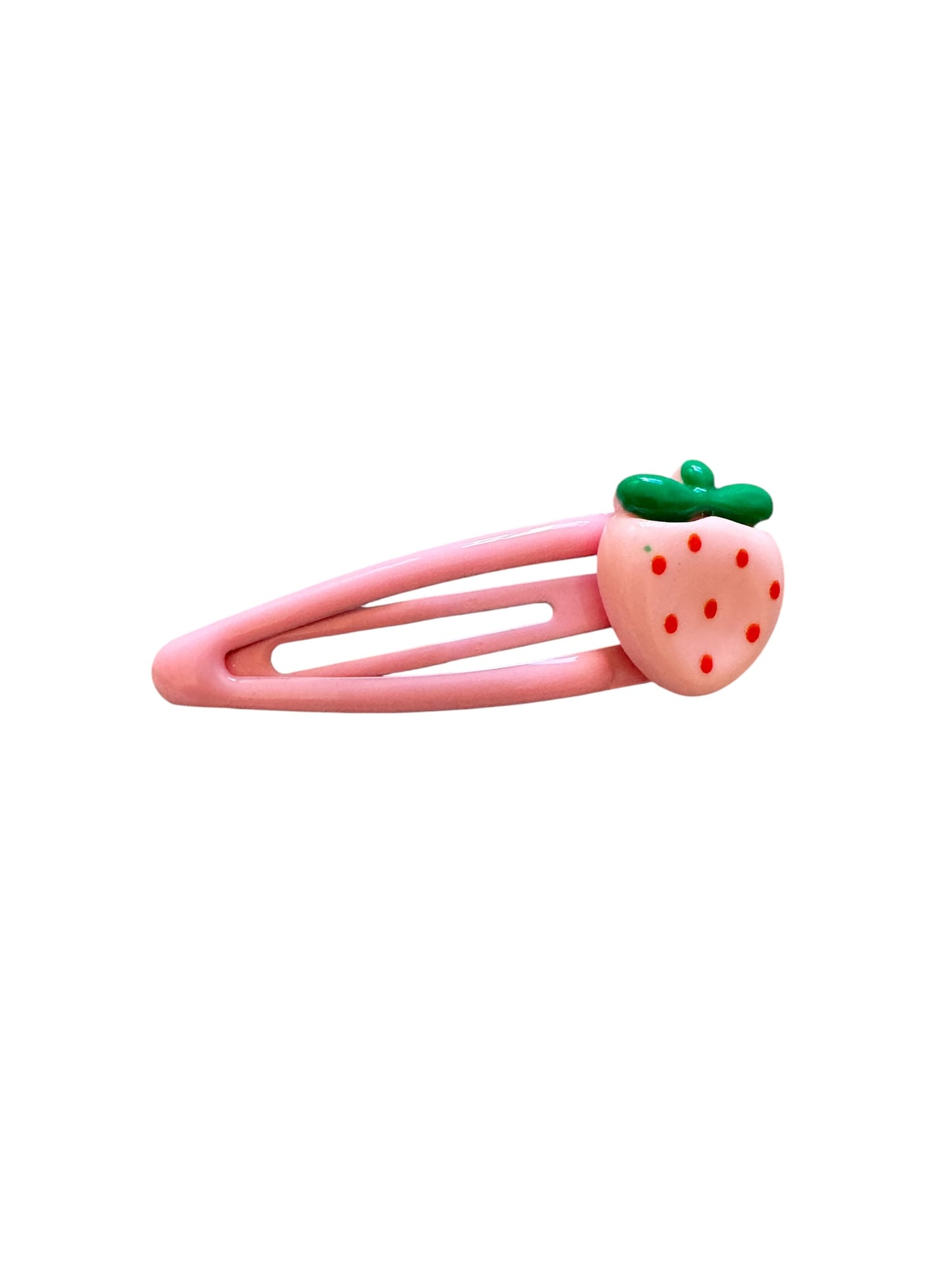 Strawberry Hair Clips for Toddlers - Pink Snap Clips for Baby Girls