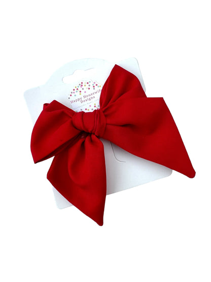 Red Fabric Hair Bows