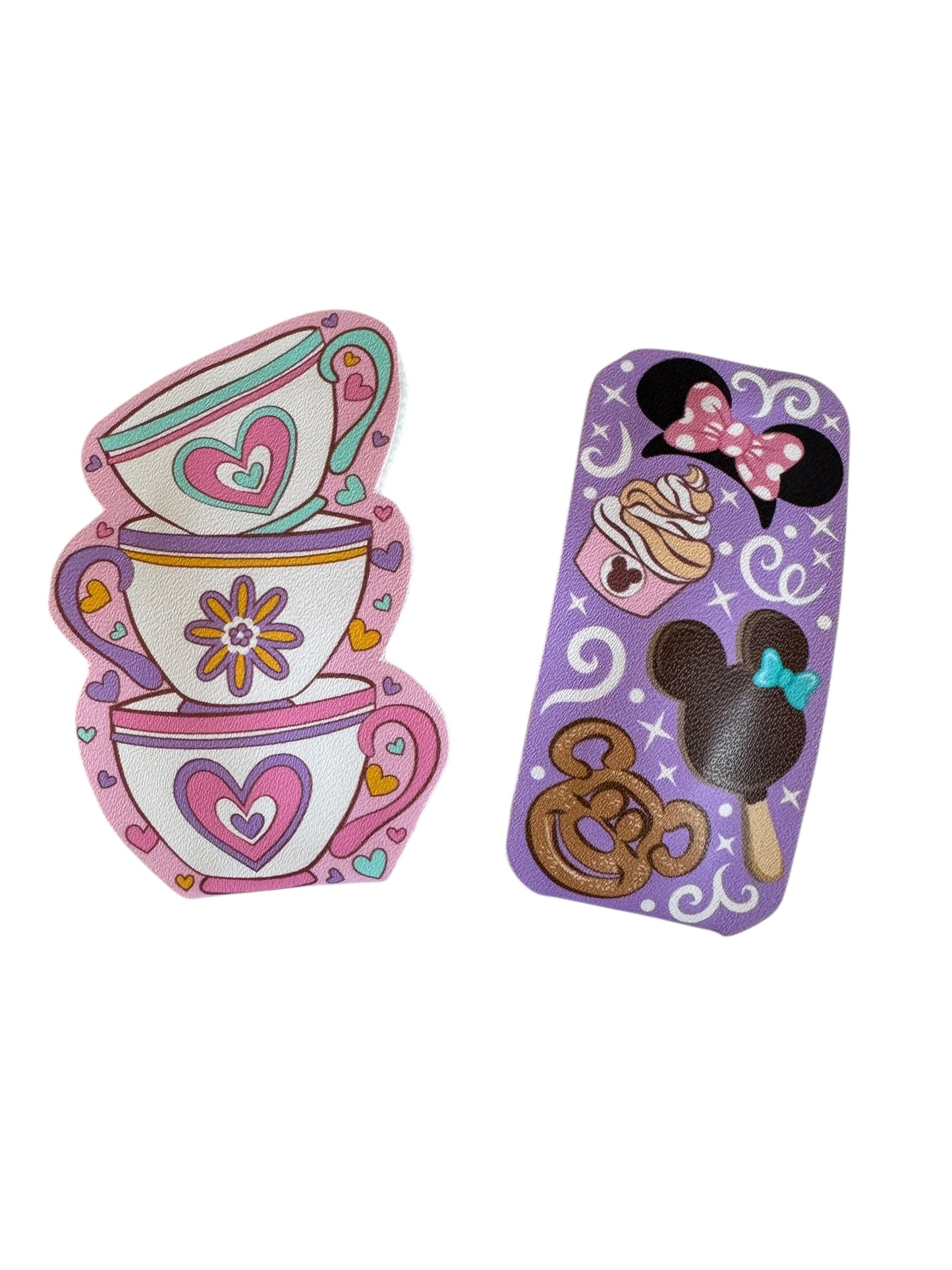 Mouse Snacks or Teacups Snap Clips for Girls