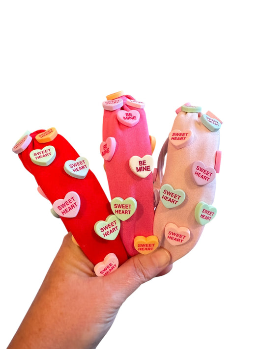 Conversation Hearts Tie Knot Headband - Valentine's Day Headband for Girls