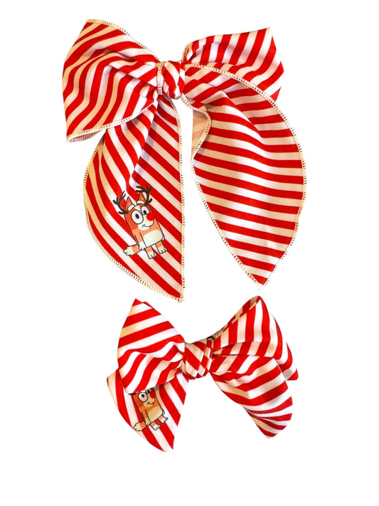 *Candy Cane Orange Dog Hair Bow