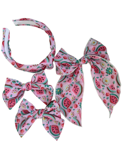 Pink Watermelon Hair Bows