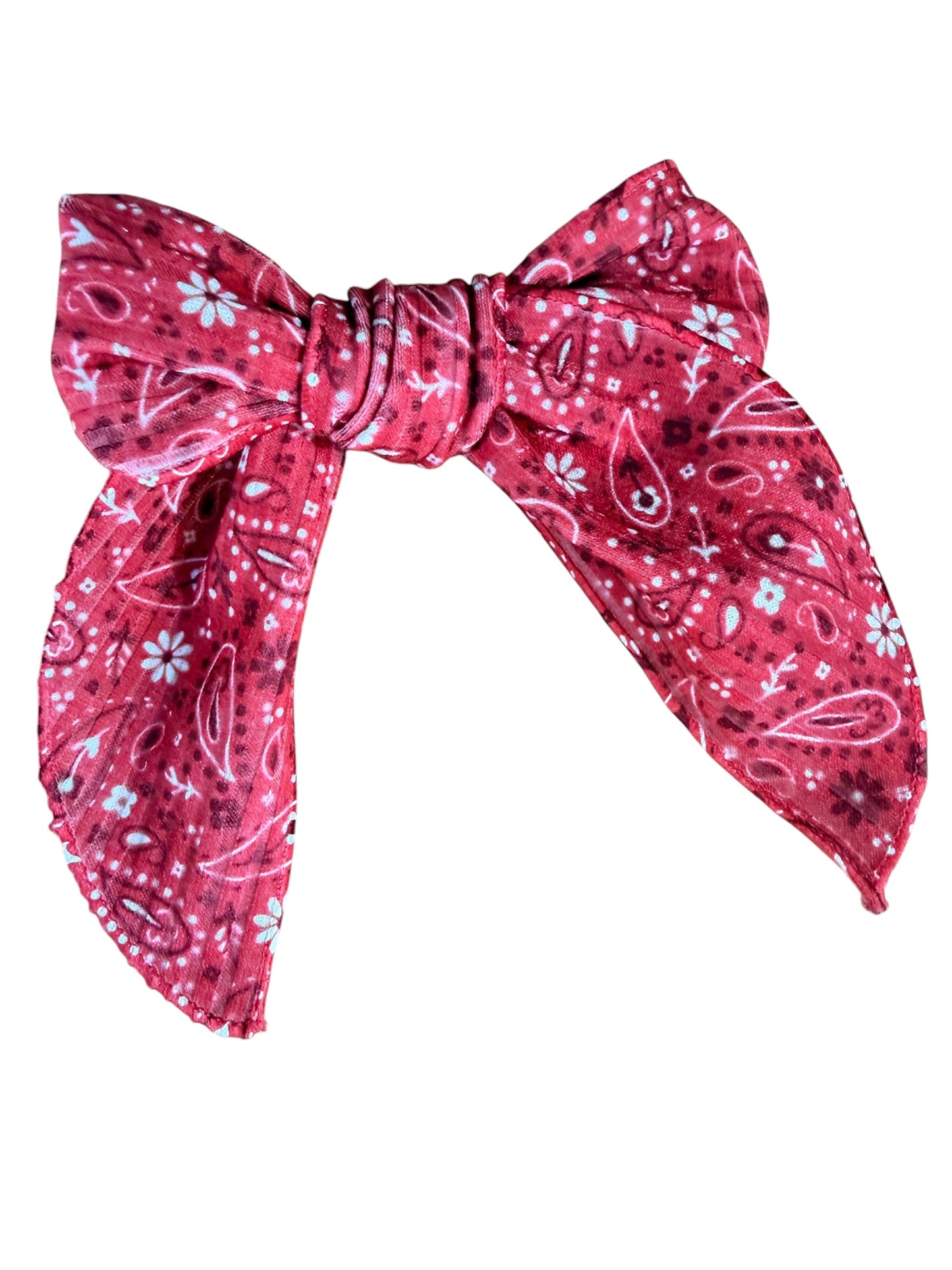 Red Bandana Hair Bows for Little Girls