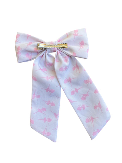 Ballerina Hair Bows for Girls - Pink Ballet Dance Alligator Clip Bows