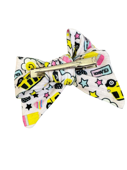 School Bus Hair Bow for Girls | Back to School Hair Accessory