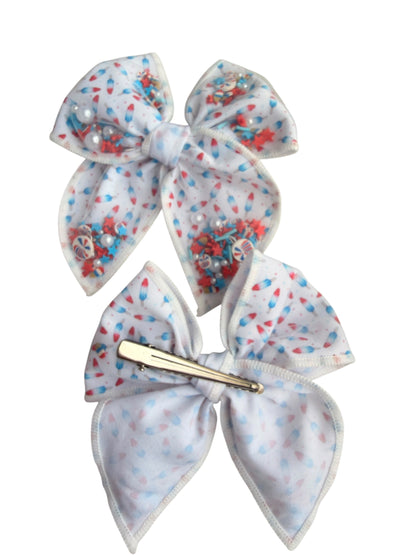 Rocket Pop Shaker Hair Bows – Patriotic 4th of July Alligator Clip