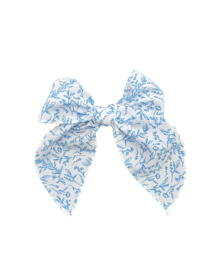 *Blue Flower Hair Bows