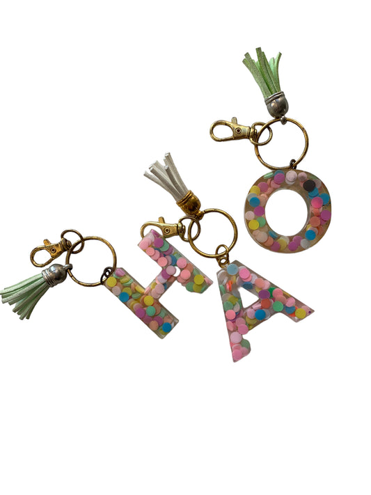 Confetti Resin Letter Keychains