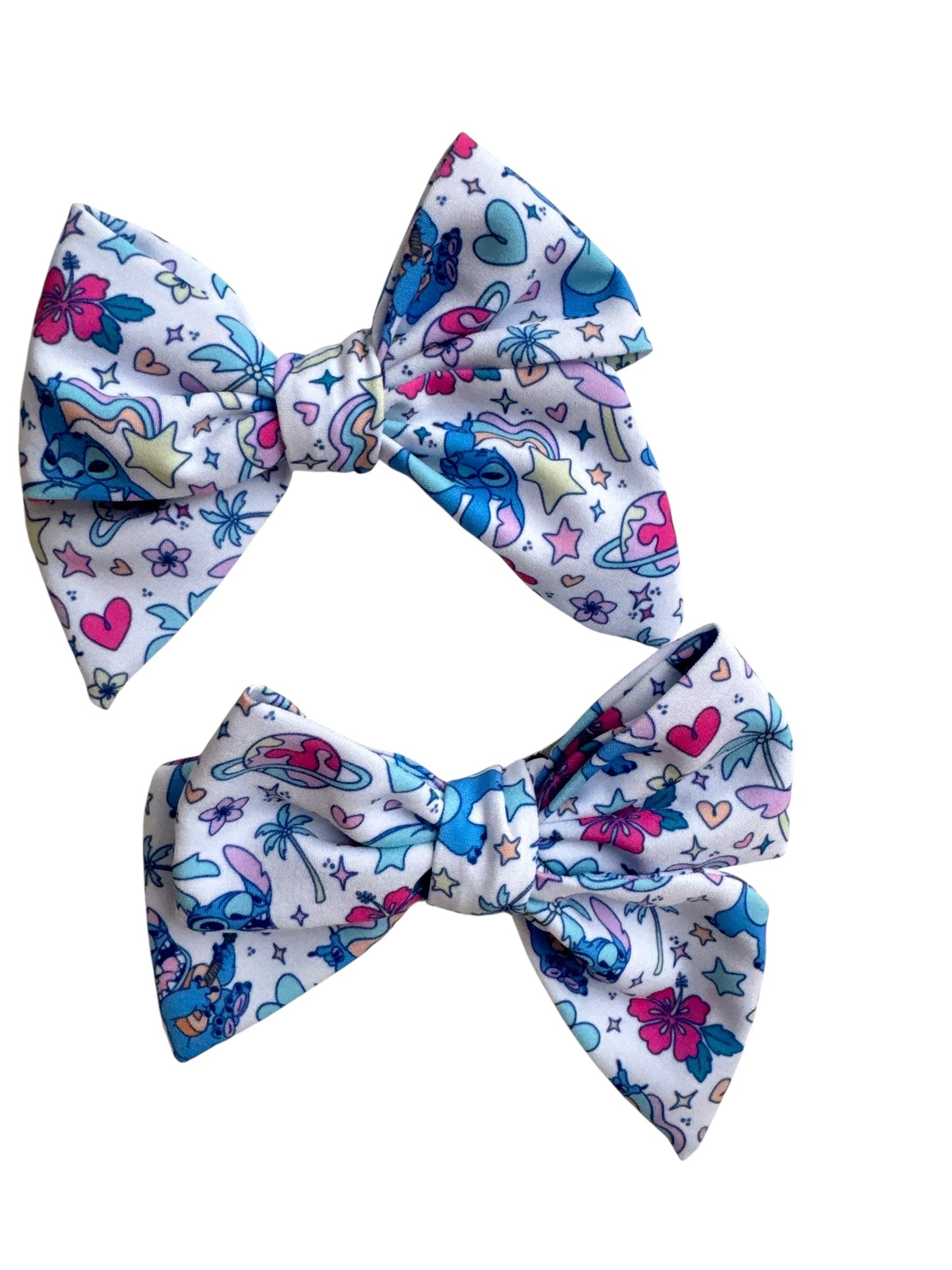 Stitch Hair Bows for Girls - Hawaiian Character Alligator Clip Bows
