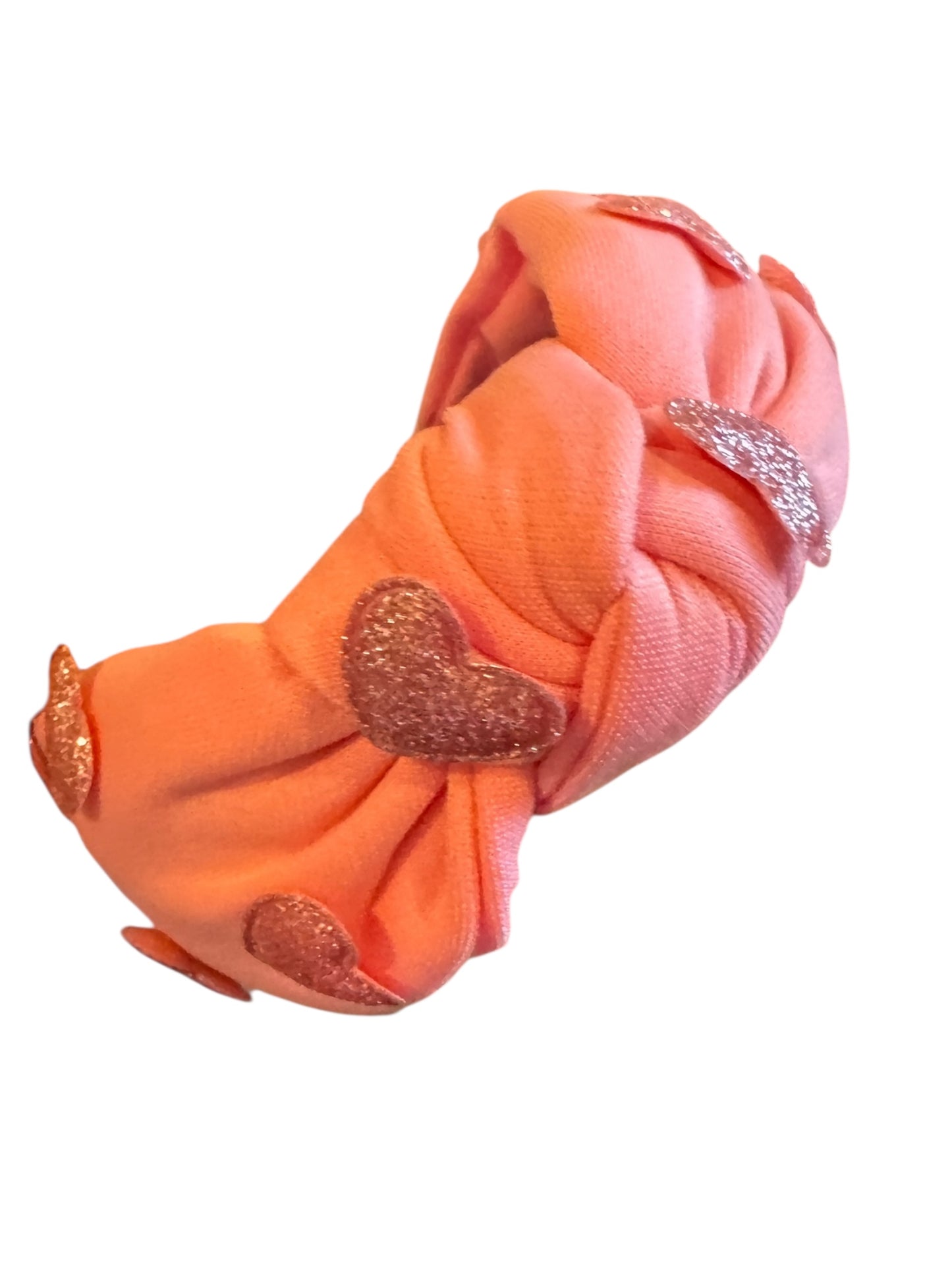 Glitter Hearts Tie Knot Headband - Valentine's Day Headband for Girls