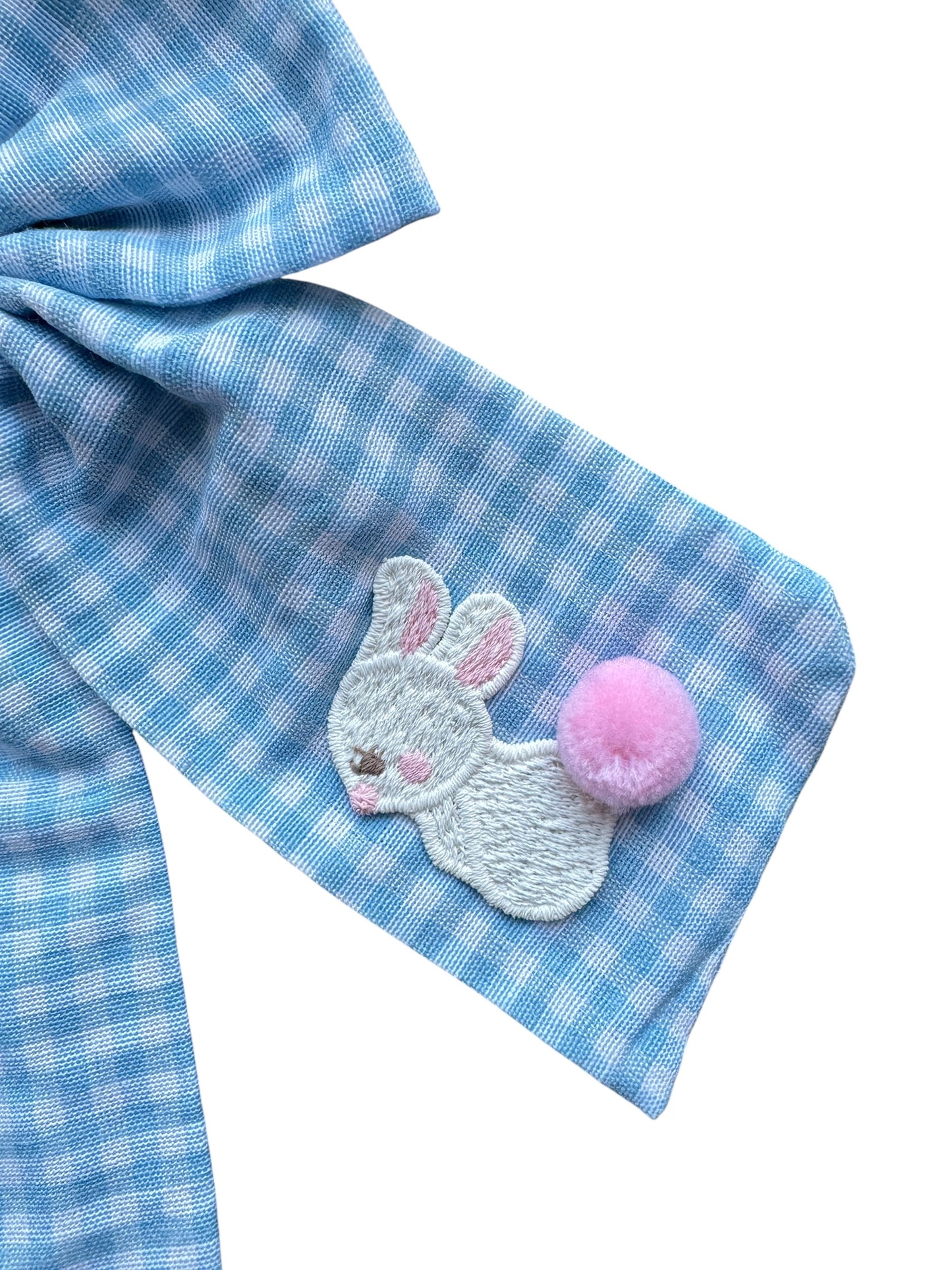 Gingham Bunny Hair Bows - Easter Bow with Alligator Clip