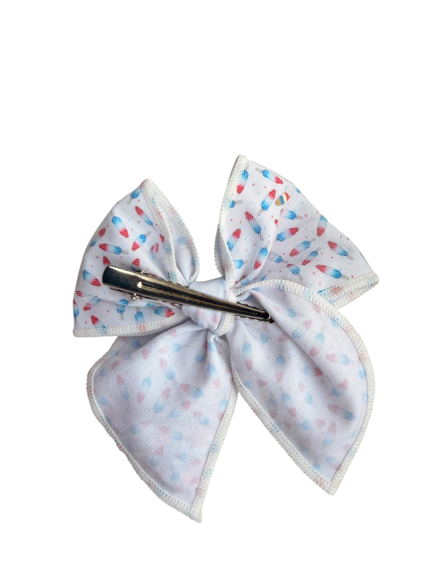 Rocket Pop Shaker Hair Bows – Patriotic 4th of July Alligator Clip