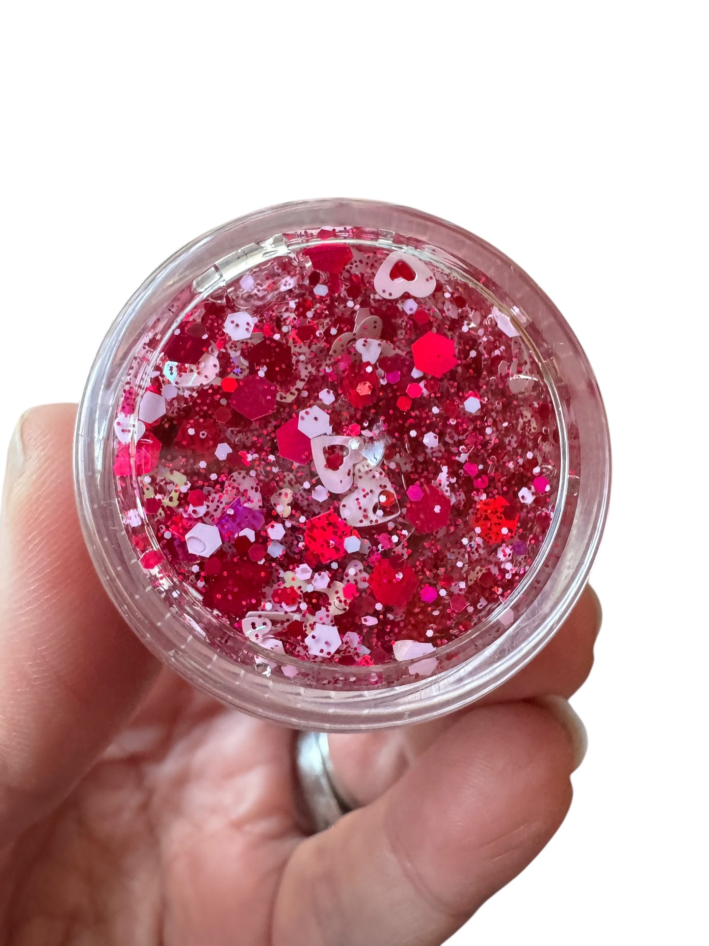 Red Hearts Glitter Hair & Body Gel for Kids