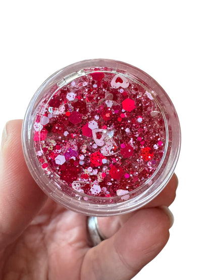 Red Hearts Glitter Hair & Body Gel for Kids