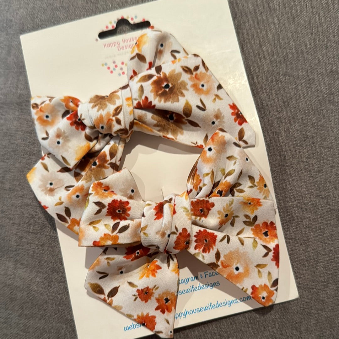 Fall Floral Hair Bows