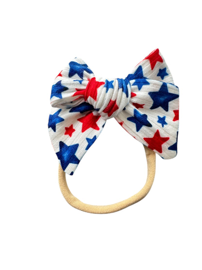 *Red & Blue Stars Hair Bows