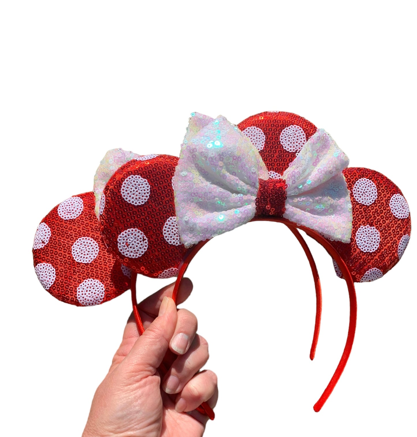 *Red Polka Dot Mouse Ear Headband