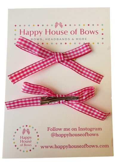 Gingham Mini Hair Bows & Headbands for Kids – Everyday Bow in 10 Colors