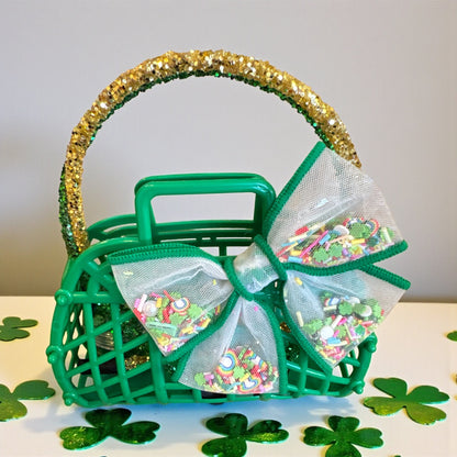 St. Patrick's Day Gift Basket for Girls - Hair Accessory Set with Bow & Headbands