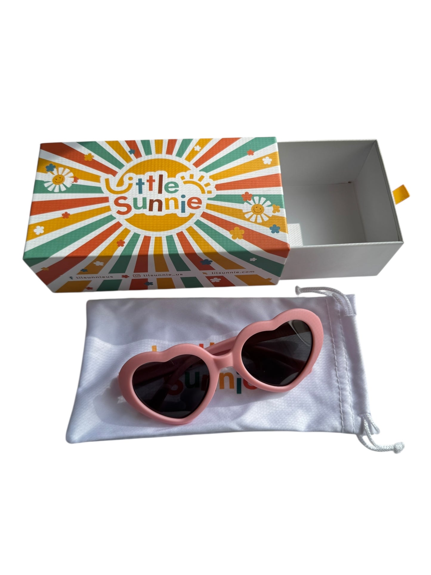 Pink Heart Sunglasses for Toddlers Ages 2-5 | Kids UV Protection