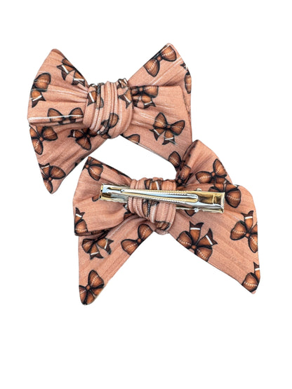 Brown Football Bow Hair Bows for Girls