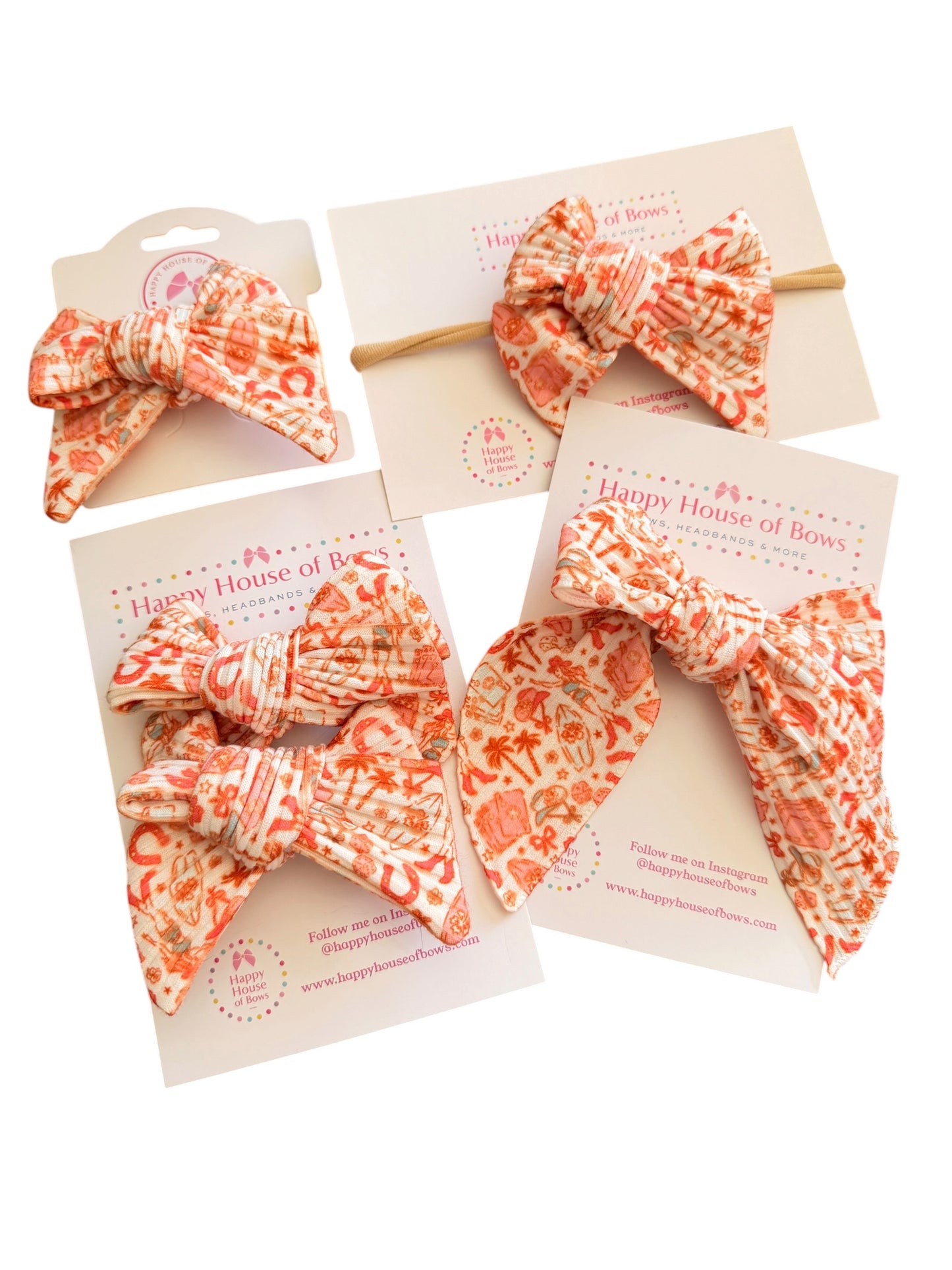 Coastal Cowgirl Hair Bow | Girls Tropical Western Bow with Alligator Clip