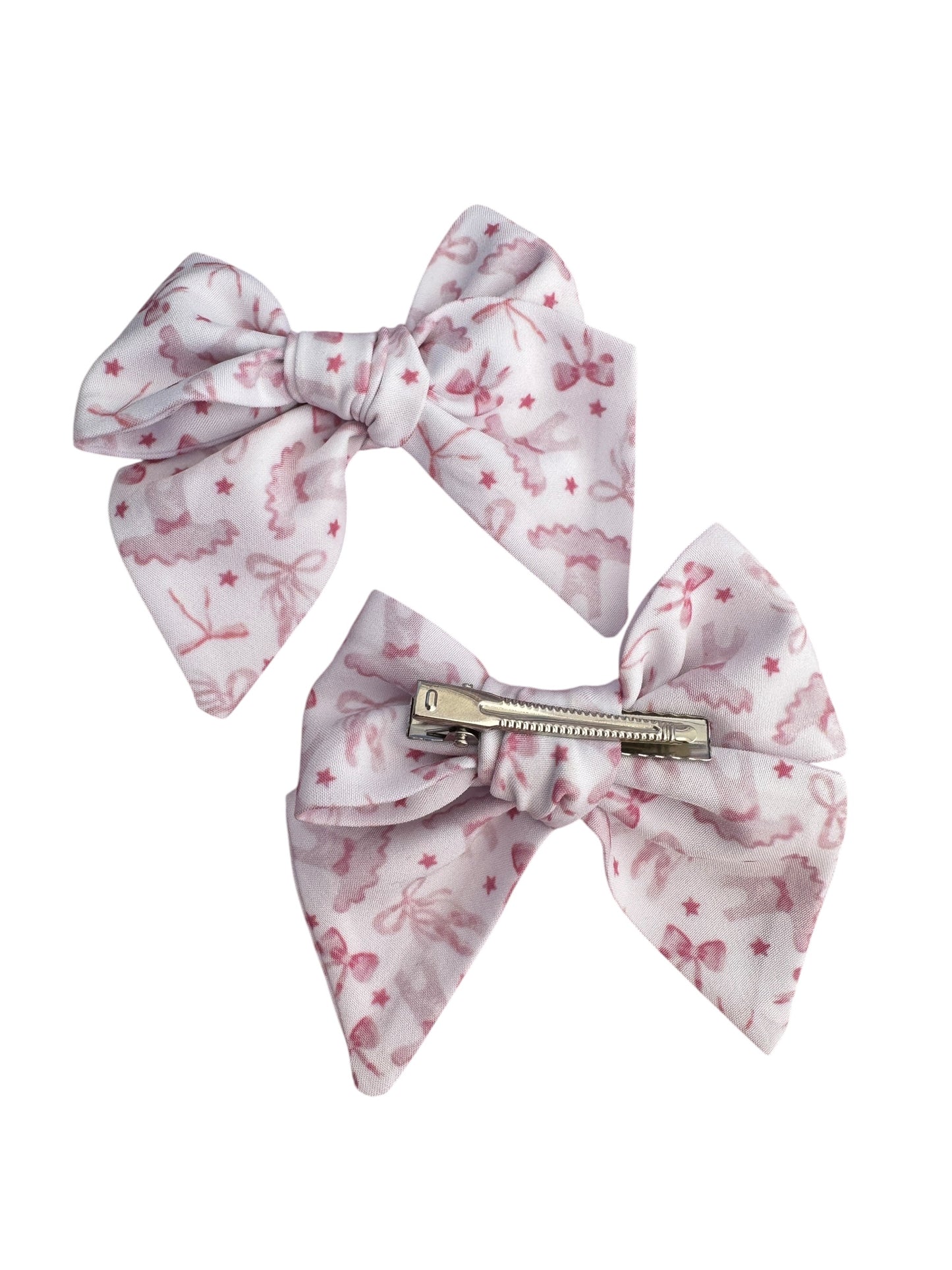 Bows & Ballerinas Hair Bows for Girls - Pink Ballet Dance Hair Clips