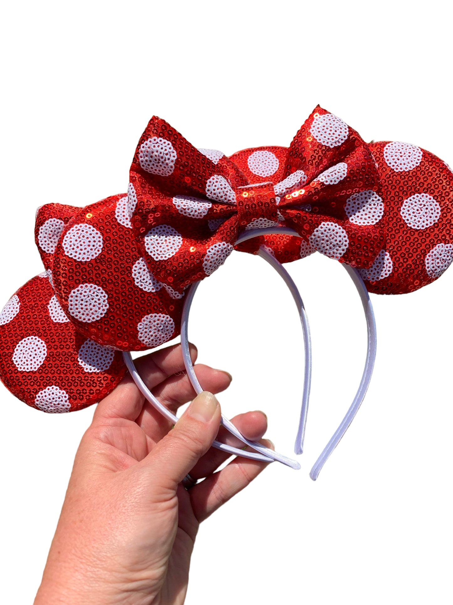 *Red Polka Dot Mouse Ear Headband