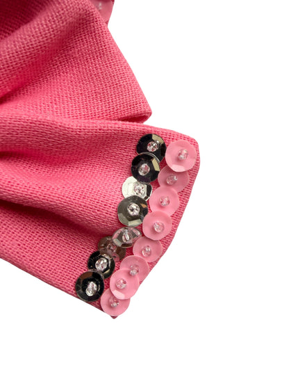 Pink Embellished Pencil Hair Bow for Little Girls – Back to School Alligator Clip