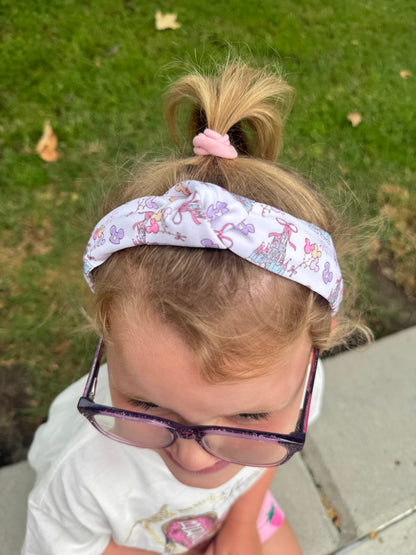 White Castle Knotted Headbands for Girls