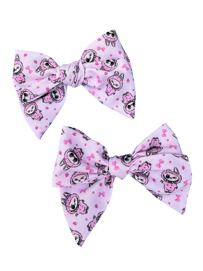 Pink Labu Hair Bows for Little Girls