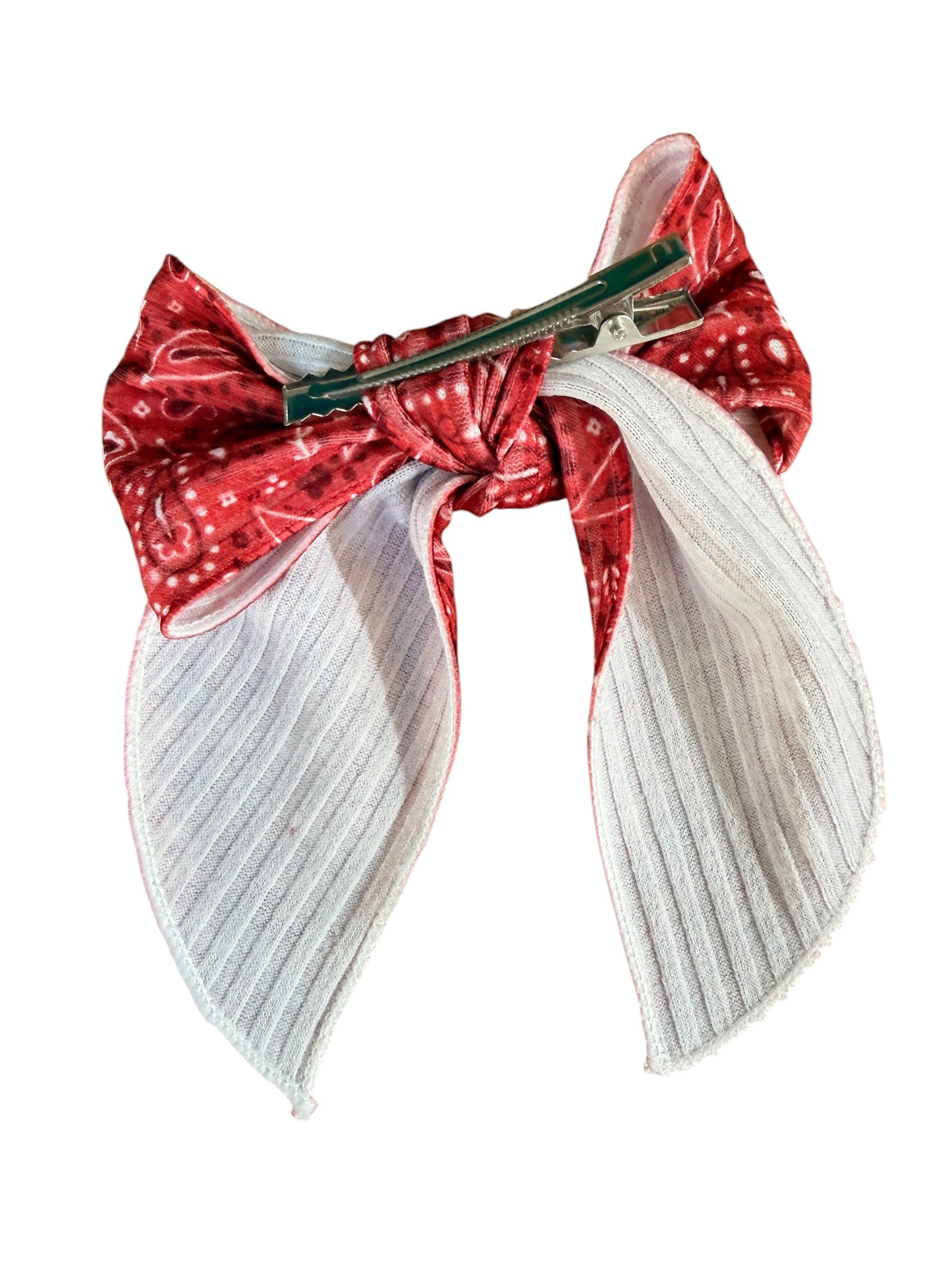 Red Bandana Hair Bows for Little Girls