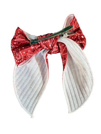 Red Bandana Hair Bows for Little Girls