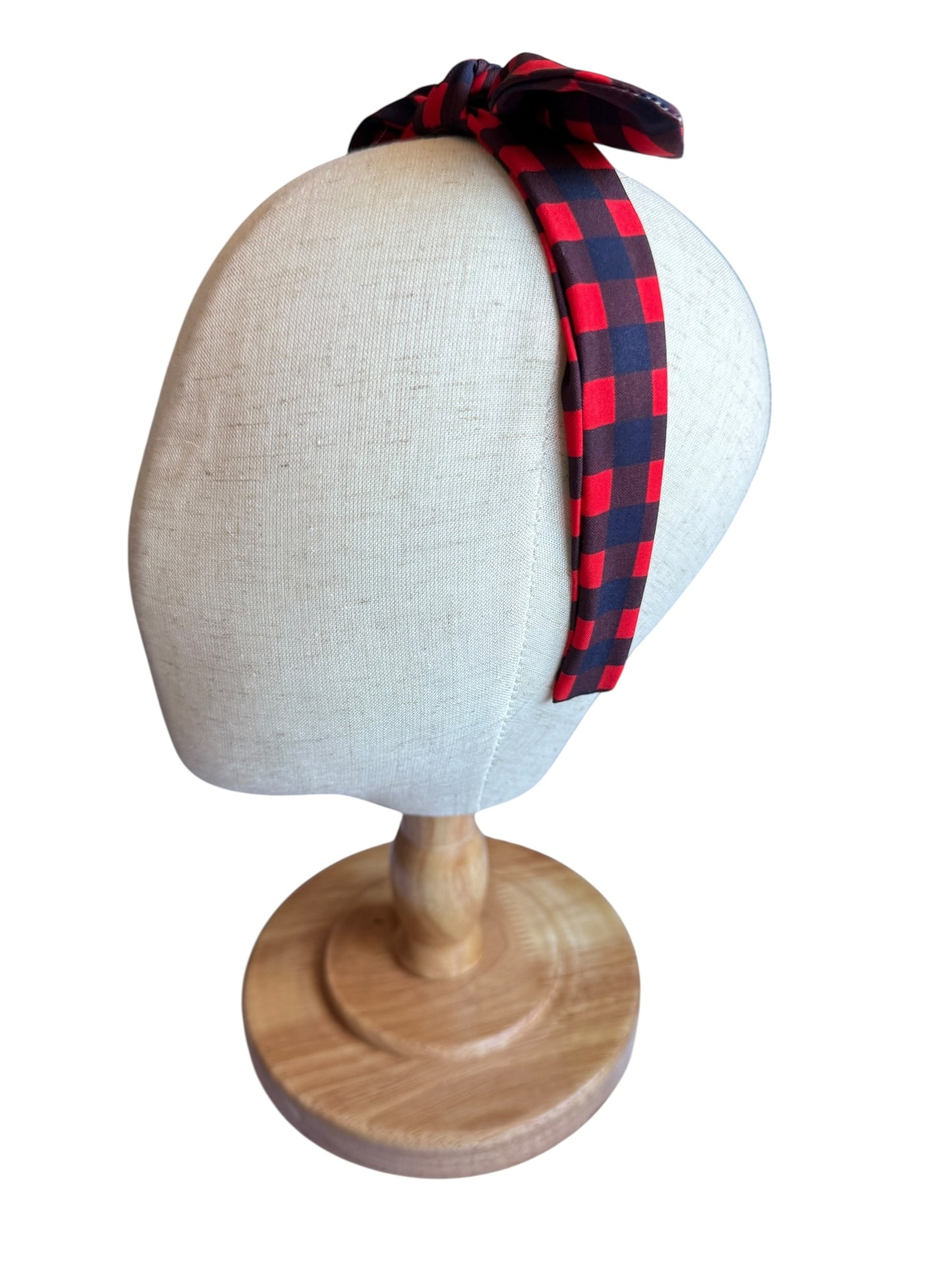Red Buffalo Plaid Headband - Christmas Holiday Hair Accessory