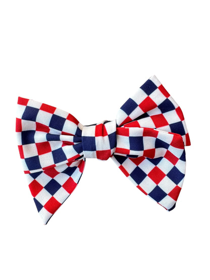*Red & Blue Checkered Hair Bows