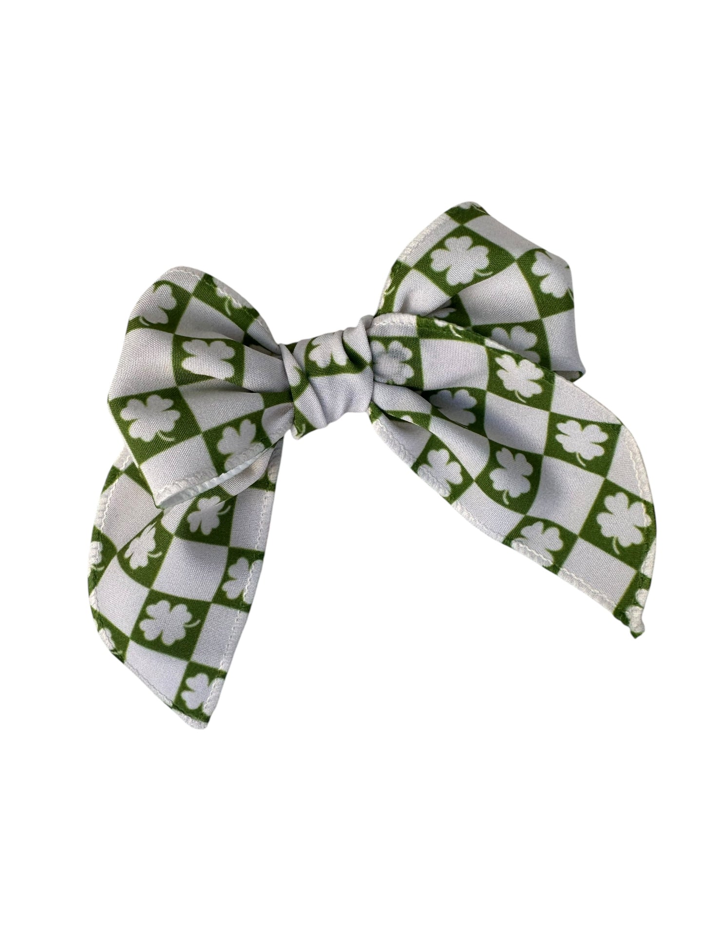 *Green Checkered Hair Bows