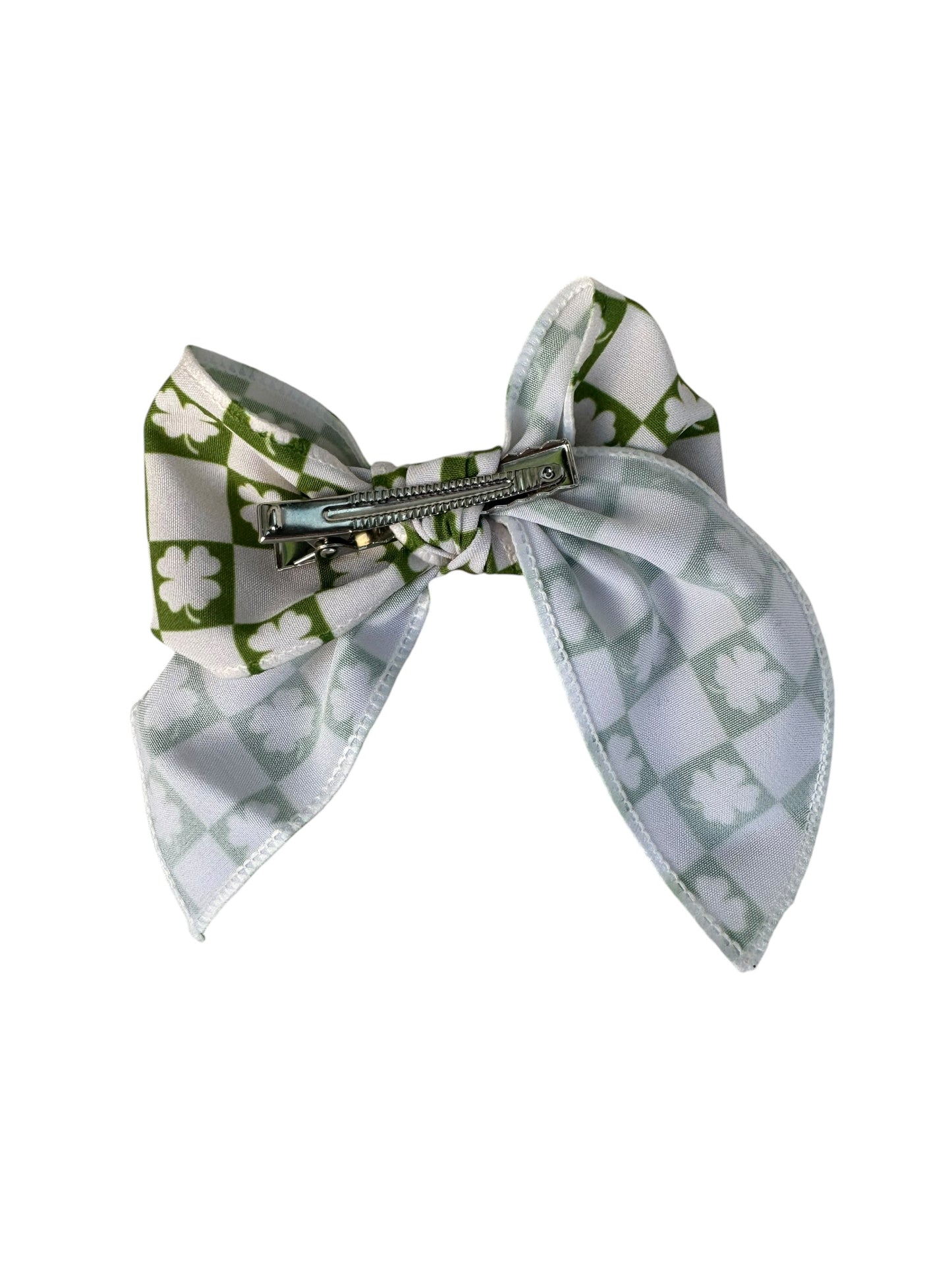 *Green Checkered Hair Bows