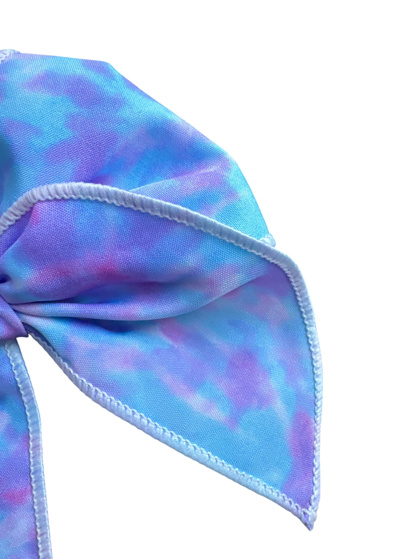 Blue Dyed Hair Bows for Girls - Blue Tie Dyed Bows