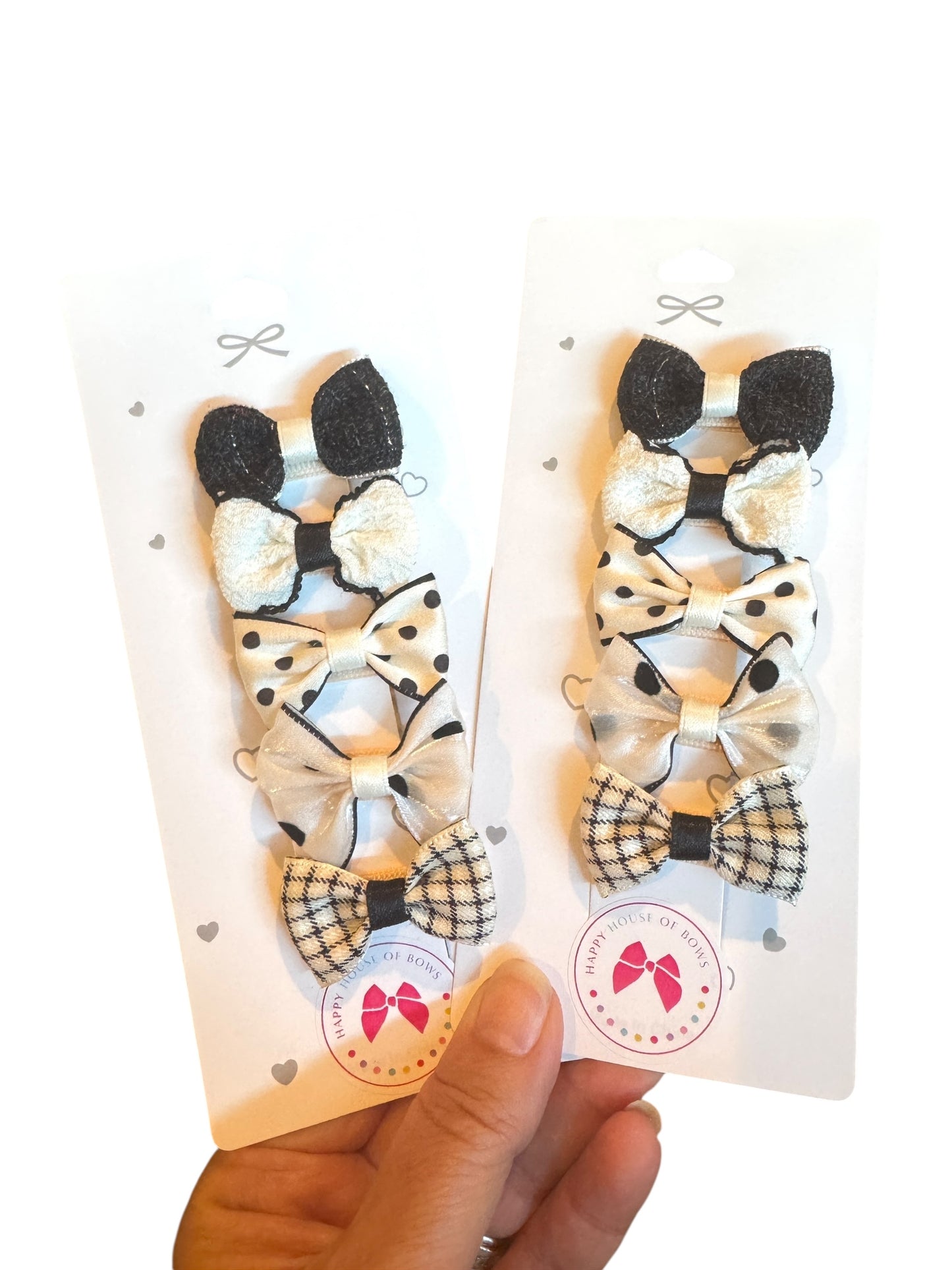 Mini Black & White Baby Hair Clips