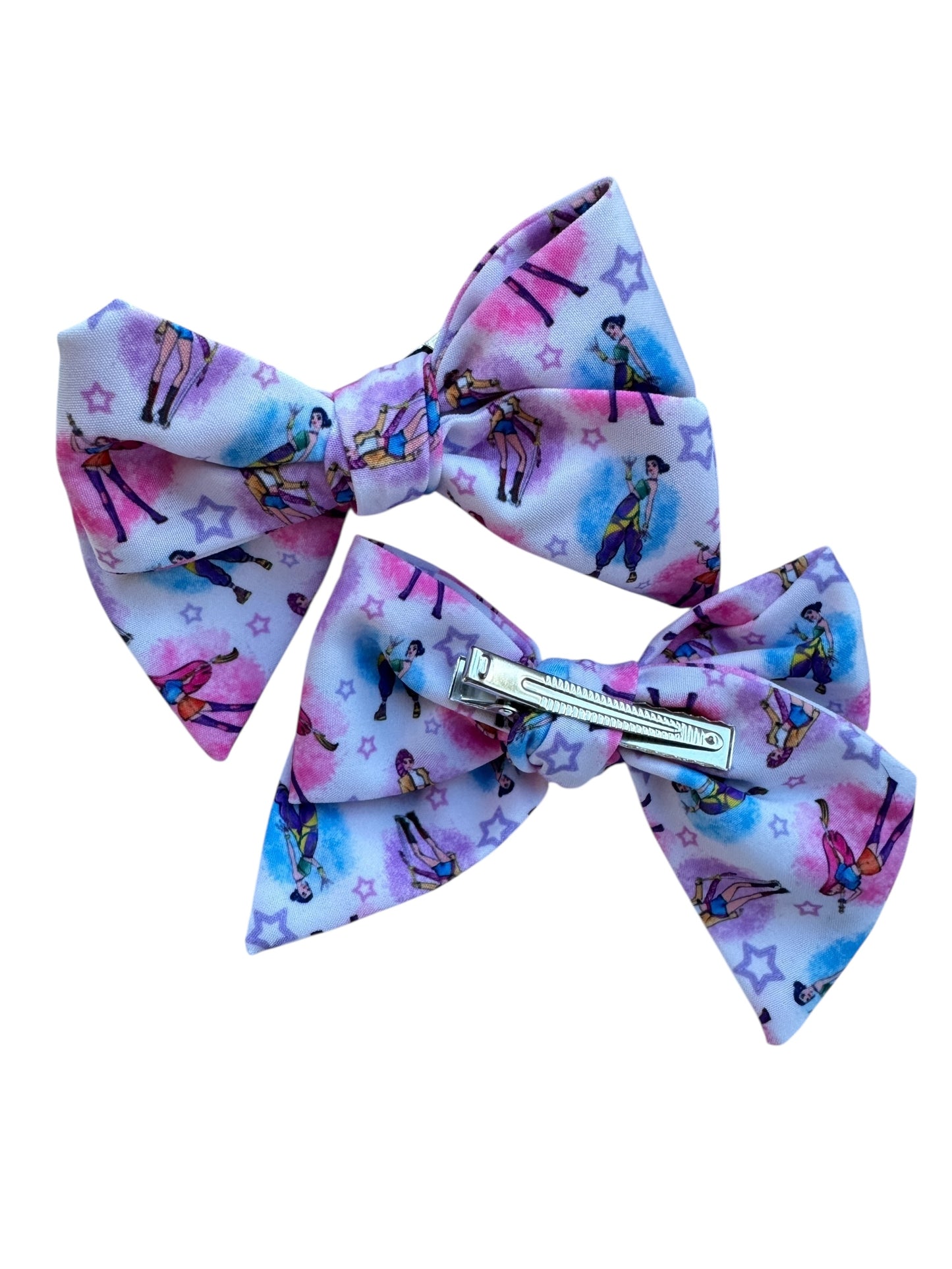 White K-Pop Hair Bows for Little Girls