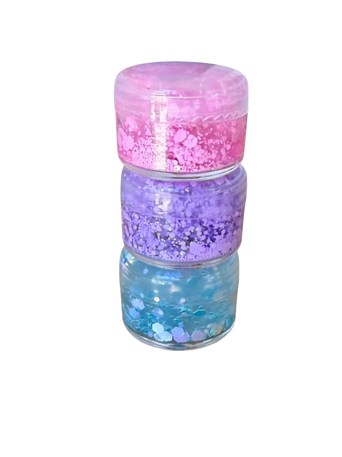 Mini Glitter Hair & Body Gel for Kids – Sparkle in Pink, Purple or Blue| Festival & Party Glitter Set of 3