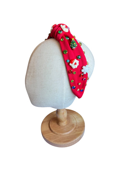 Rhinestone Christmas Holiday Headband - Festive Holiday Hair Accessories for Girls & Women