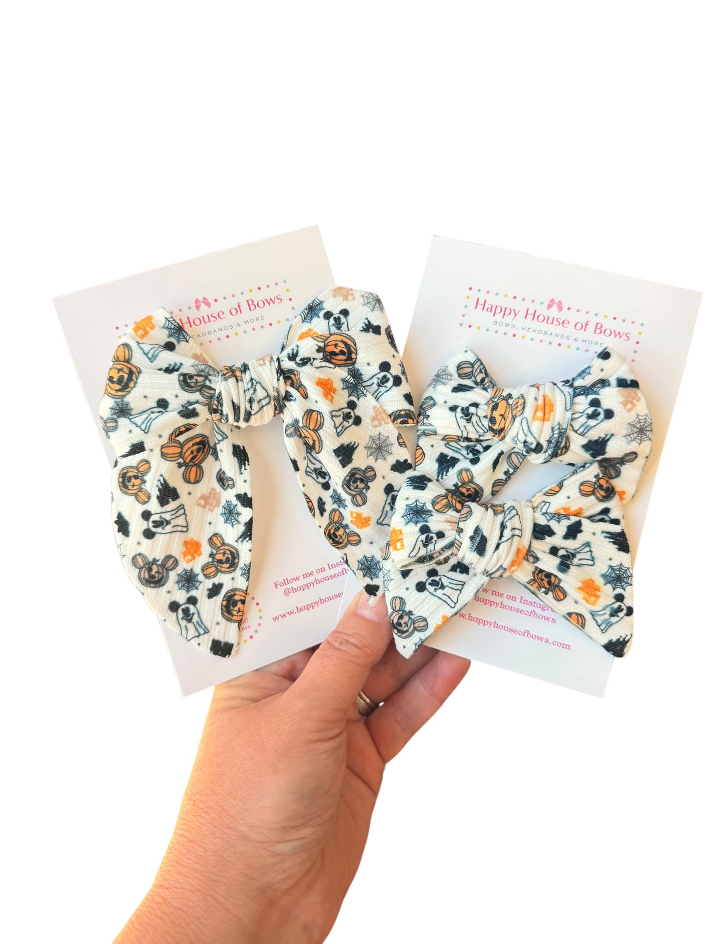 Halloween Mouse Ghost Pumpkin Hair Bows for Girls