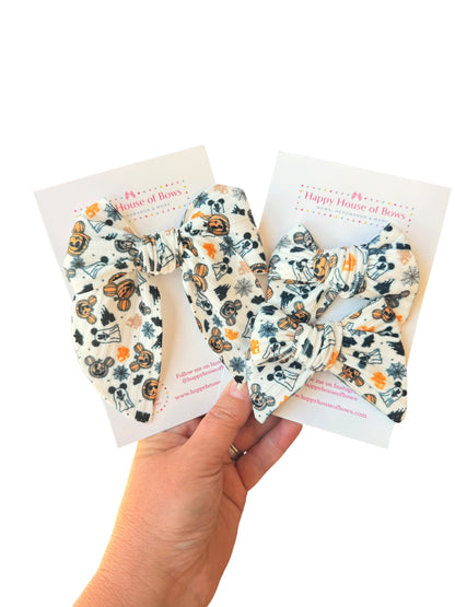 Halloween Mouse Ghost Pumpkin Hair Bows for Girls