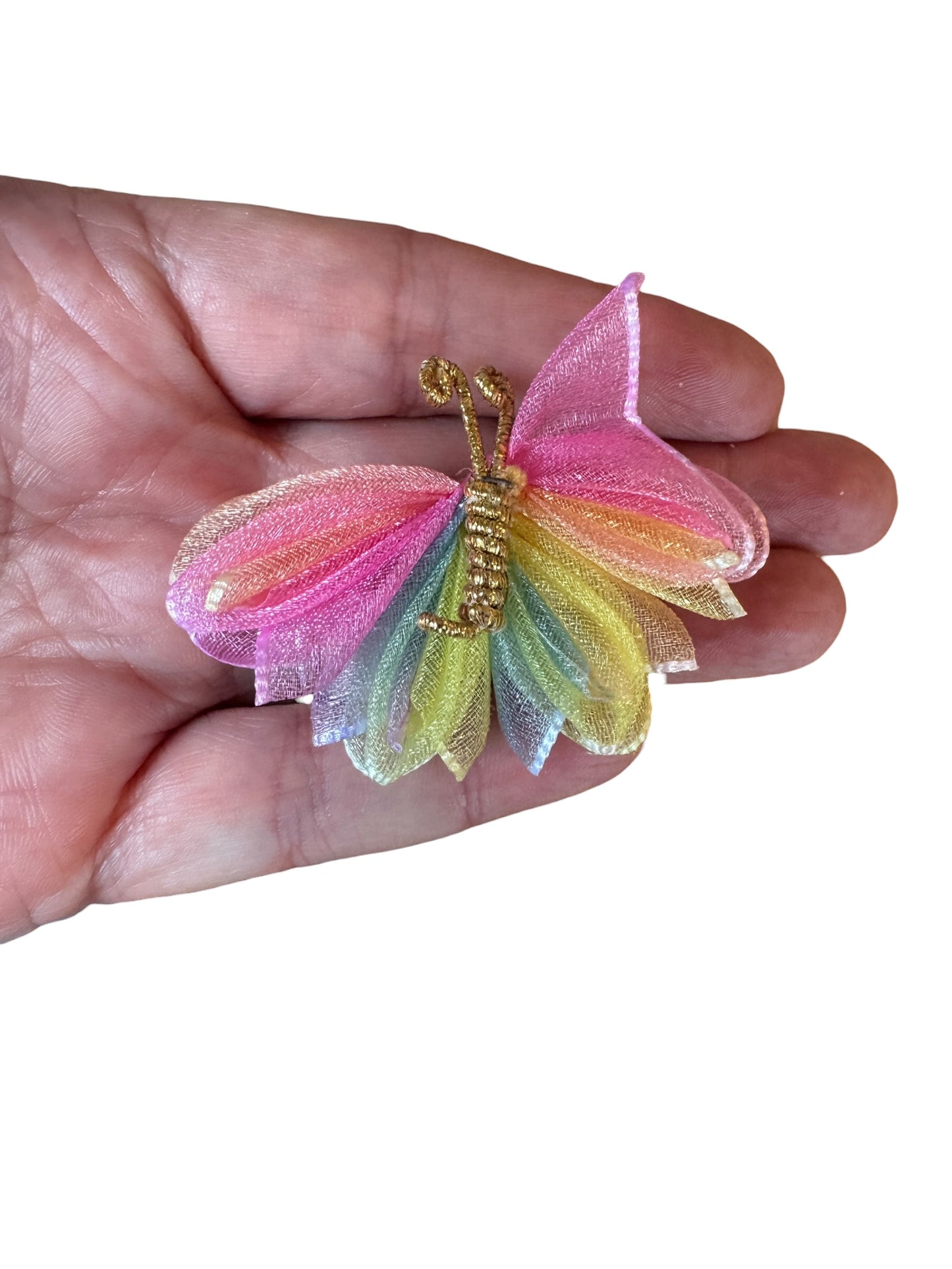Pastel Butterfly Hair Clips for Girls | Tulle Butterfly Bow Clips | Single or Pigtail Set