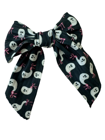 Pink Bow Ghost Hair Bows