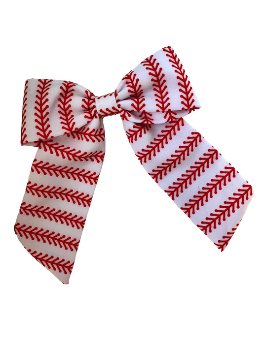 *Baseball Long Tail Hair Bows